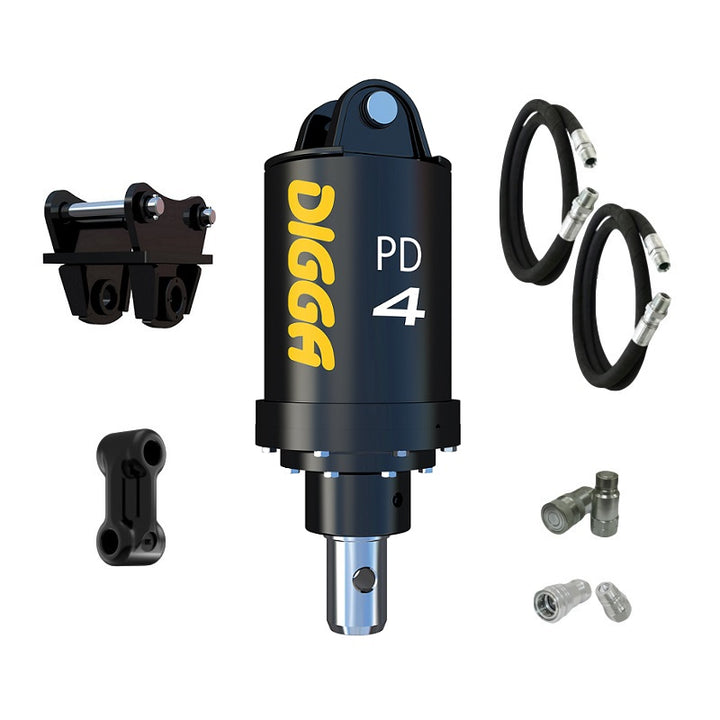 Digga PD4-2 and PDH4-2 Auger Drive for Mini Excavators up to 5T Earthmoving Warehouse