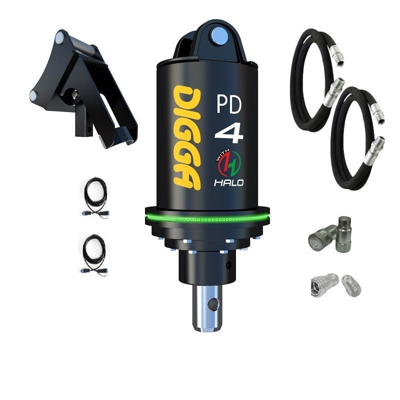 Digga PDH4-2 Auger Drive with HALO for Mini Excavators up to 5T