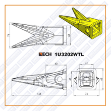 1U3202WTL - CAT style J200 Twin Tiger Bucket Tooth