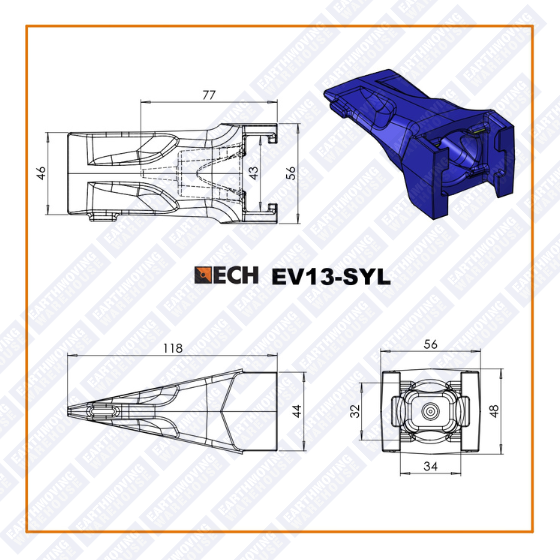 Vf Tooth Pin EV13SYL ESCO STYLE Super V Tooth & Pin