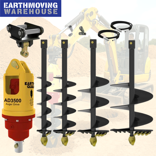 EarthQuake AD3500 Auger Drive Combo Package for 3 - 4 Tonne Mini Excavators
