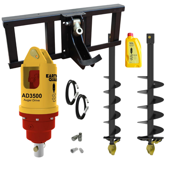 EarthQuake AD3500 Auger Drive Combo Package to suit Skid Steers between 50 to 75Hp
