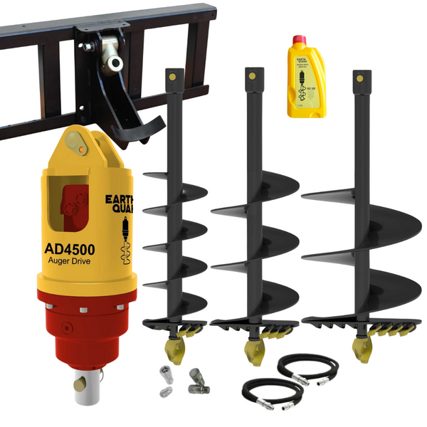 EarthQuake AD4500 Auger Drive Combo Package to suit Skid Steers between 75 to 120Hp