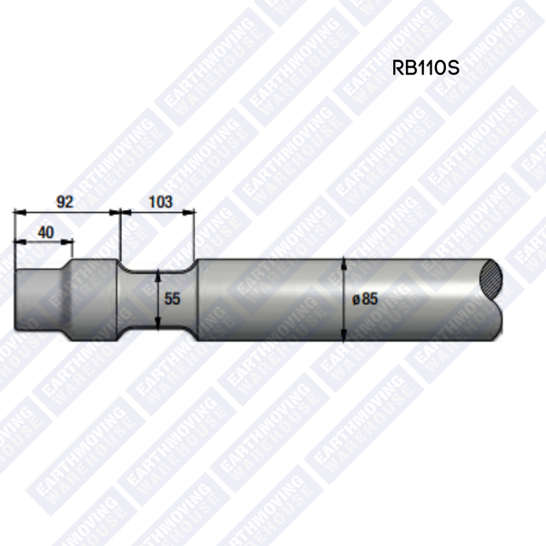 Chisel to Suit EARTHQUAKE RB110S/RB110x Rock Breaker