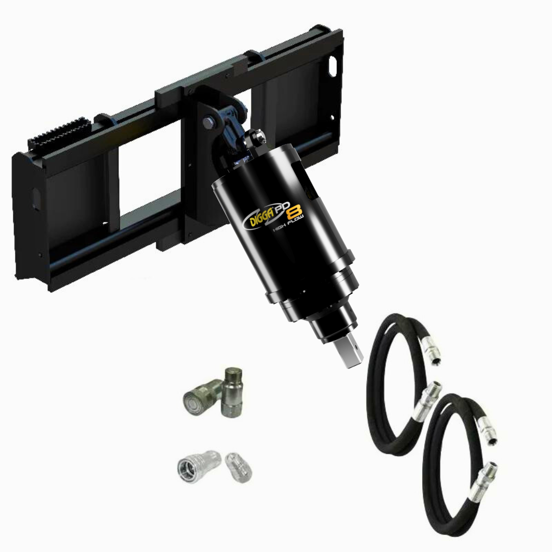 Digga PD8 and PDH8 High Flow Auger Drive for Skid Steer Loaders