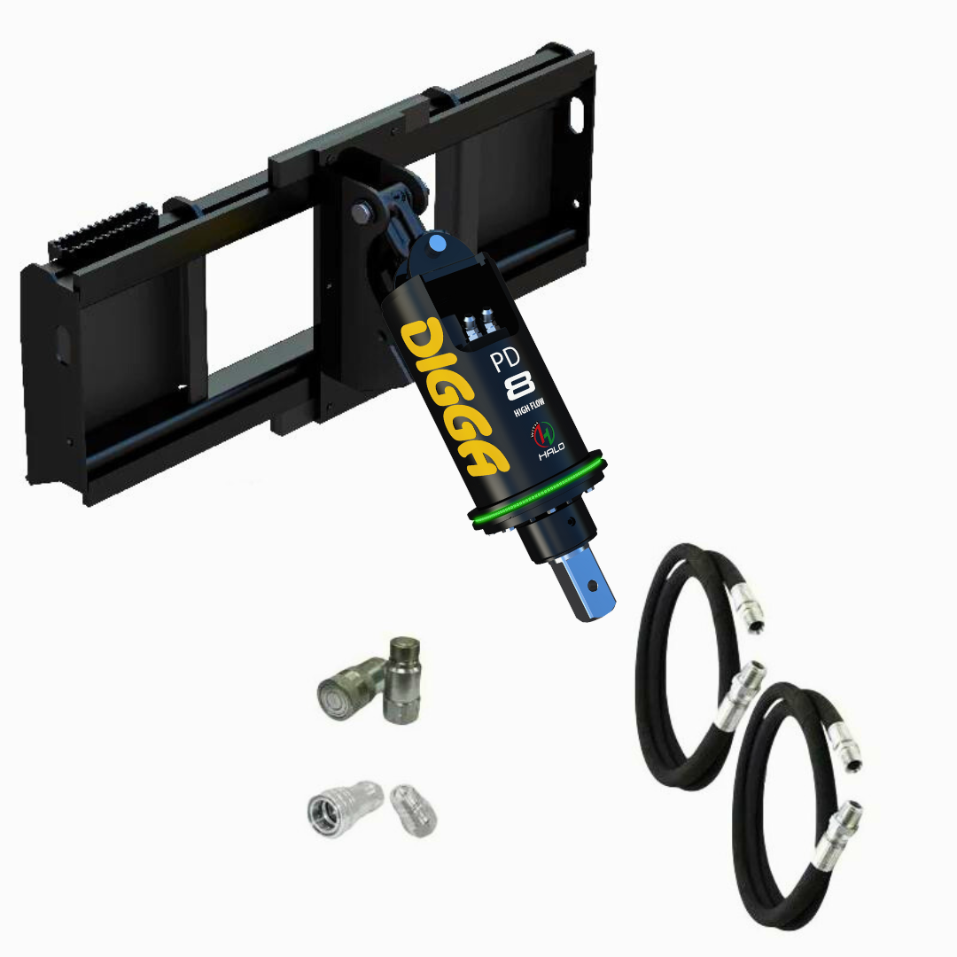 Digga PD8 and PDH8 High Flow Auger Drive for Skid Steer Loaders
