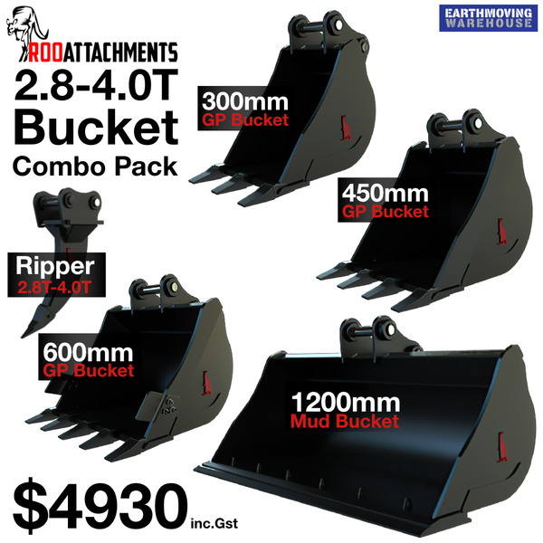 Roo Bucket Combo 2.8 To 4 Ton - Ripper