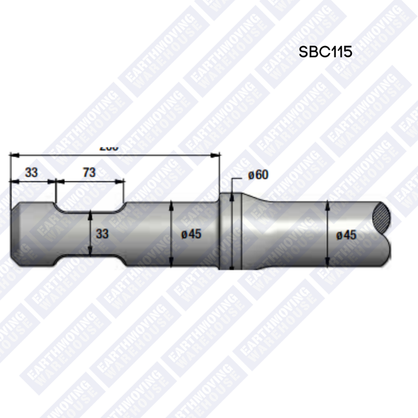 Chisel to Suit EPIROC SBC115 Rock Breaker