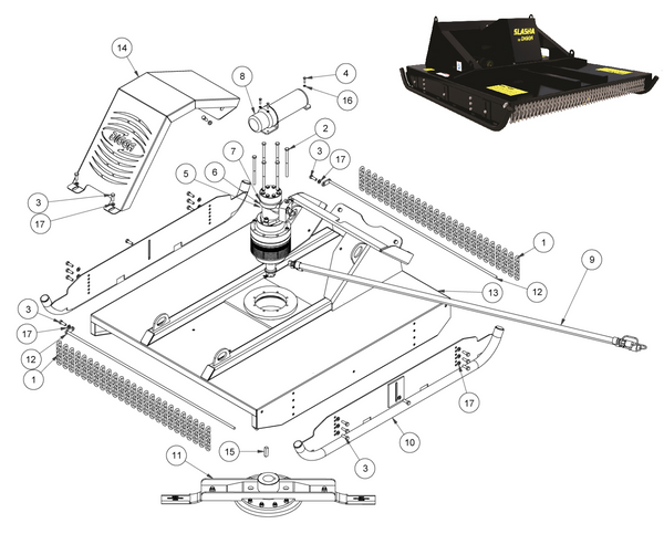 Digga Spare Parts to suit Slasher 1800mm - Body Assembly