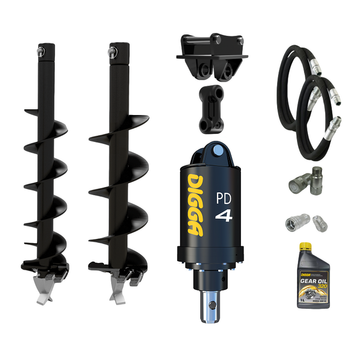 Digga PD4-2 65mm round auger drive combo package mini excavator up to 5T Earthmoving Warehouse