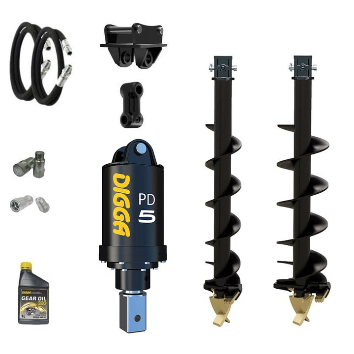 Digga PD5 75mm square auger drive combo package mini excavator up to 5.5T Earthmoving Warehouse