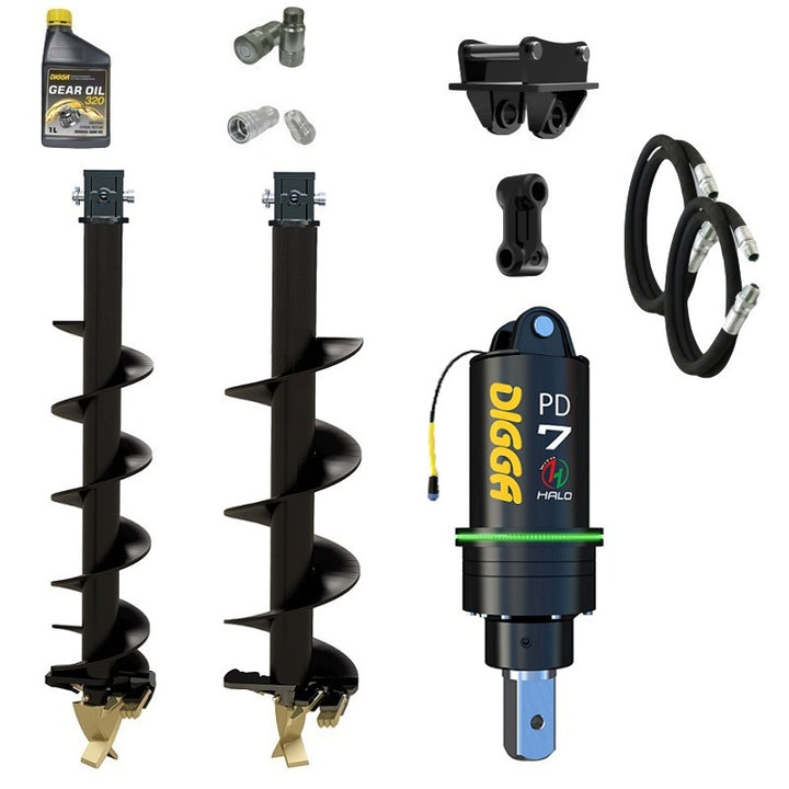Digga PDH7 HALO 75mm square auger drive combo package excavator up to 7.5T Earthmoving Warehouse