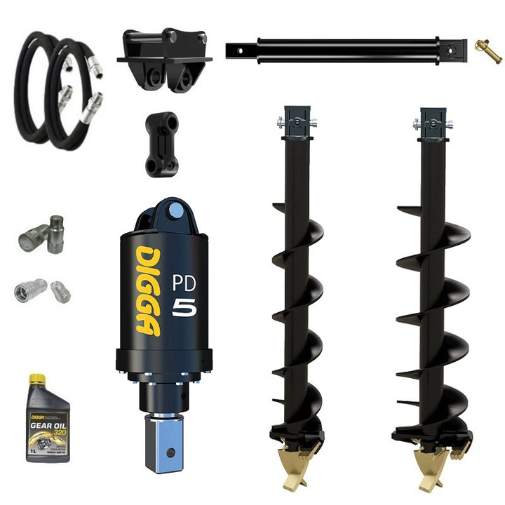 Digga PD5 75mm square auger drive combo package mini excavator up to 5.5T Earthmoving Warehouse