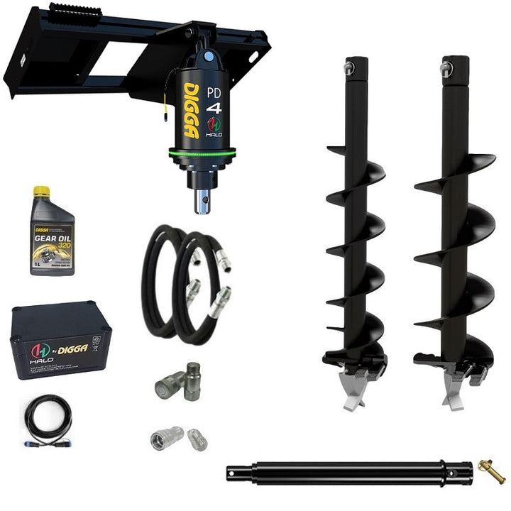 Digga PDH4-2 65mm round HALO auger drive combo package skid steer up to 120Hp Earthmoving Warehouse