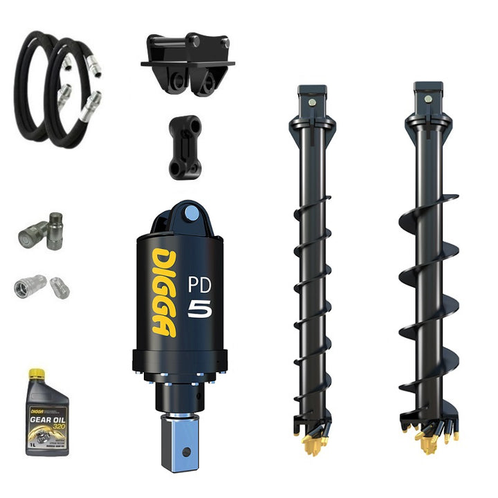 Digga PD5 75mm square auger drive combo package mini excavator up to 5.5T Earthmoving Warehouse