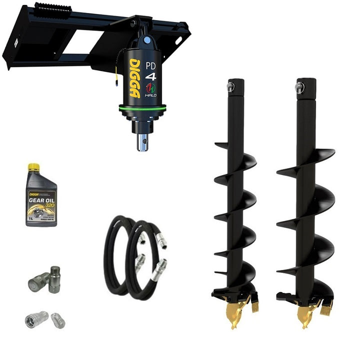 Digga PDH4-2 65mm round HALO auger drive combo package skid steer up to 120Hp Earthmoving Warehouse