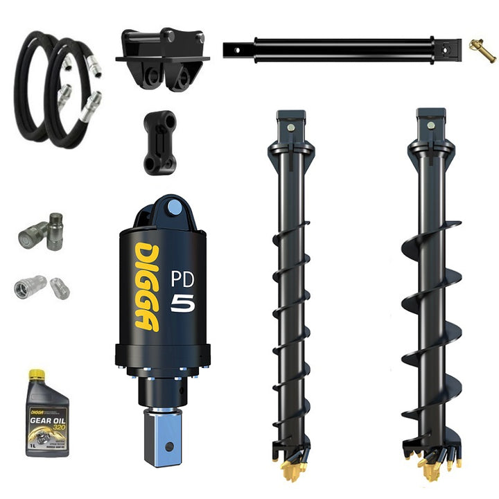 Digga PD5 75mm square auger drive combo package mini excavator up to 5.5T Earthmoving Warehouse