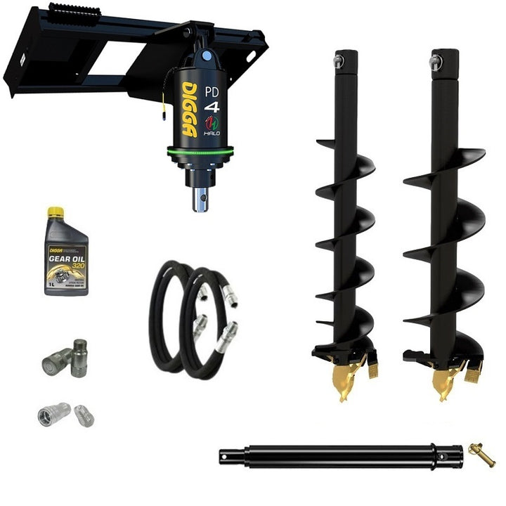 Digga PDH4-2 65mm round HALO auger drive combo package skid steer up to 120Hp Earthmoving Warehouse