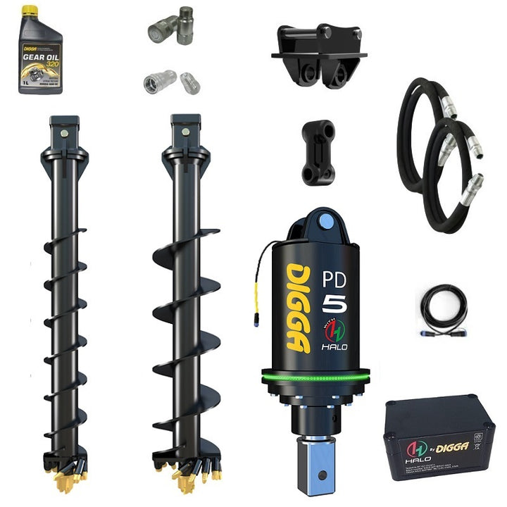 Digga PDH5 HALO 75mm square auger drive combo package mini excavator up to 5.5T Earthmoving Warehouse