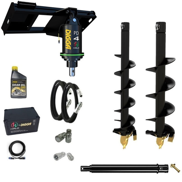 Digga PDH4-2 65mm round HALO auger drive combo package skid steer up to 120Hp Earthmoving Warehouse