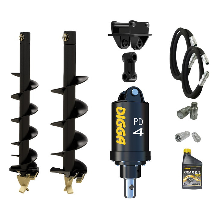 Digga PD4-2 65mm round auger drive combo package mini excavator up to 5T Earthmoving Warehouse