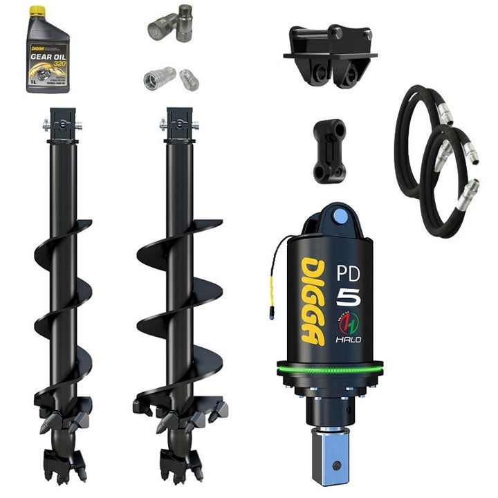 Digga PDH5 HALO 75mm square auger drive combo package mini excavator up to 5.5T Earthmoving Warehouse