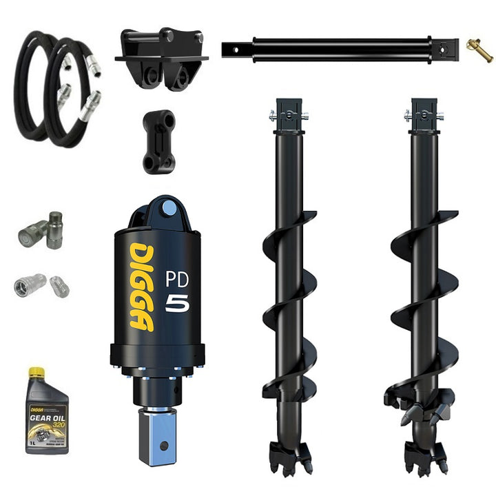 Digga PD5 75mm square auger drive combo package mini excavator up to 5.5T Earthmoving Warehouse