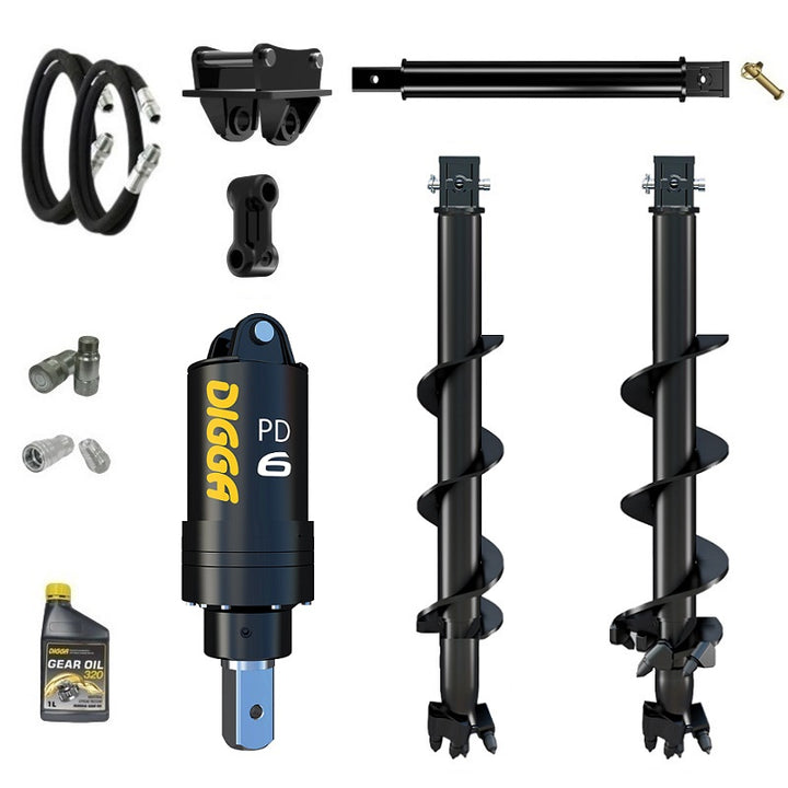 Digga PD6 75mm square auger drive combo package mini excavator up to 6.5T Earthmoving Warehouse