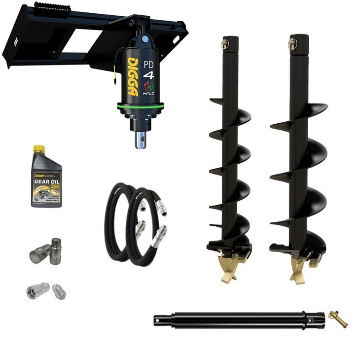 Digga PDH4-2 65mm round HALO auger drive combo package skid steer up to 120Hp Earthmoving Warehouse