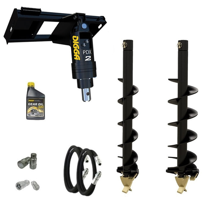 Digga PDX2 auger drive combo package for skid steers up to 50Hp Earthmoving Warehouse
