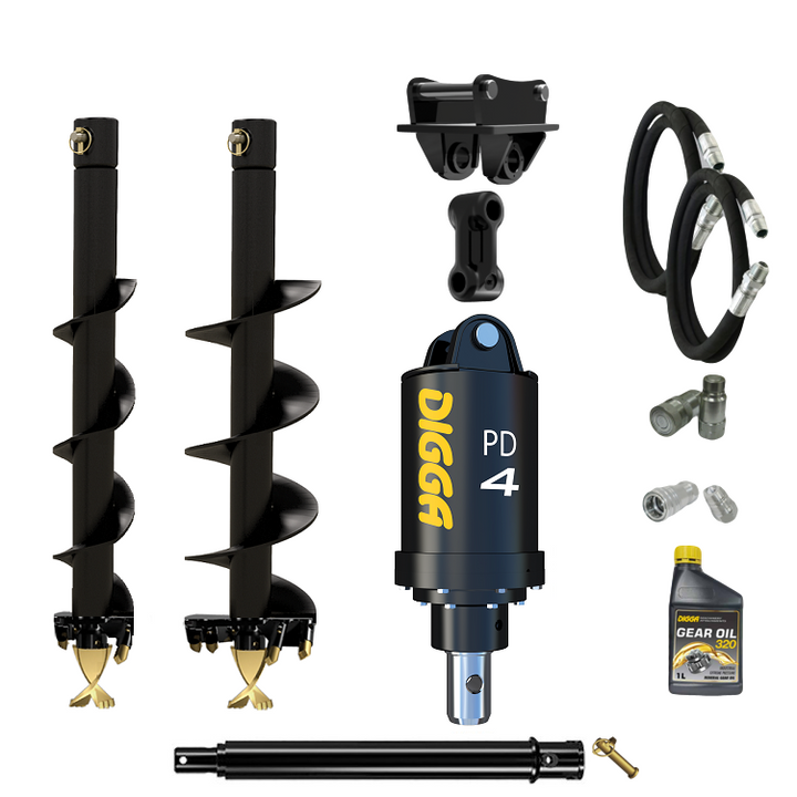 Digga PD4-2 65mm round auger drive combo package mini excavator up to 5T Earthmoving Warehouse