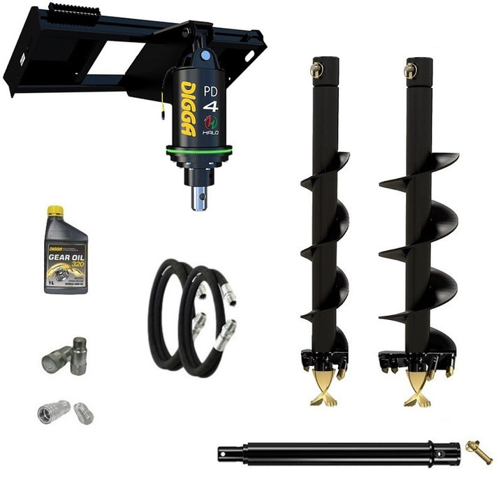 Digga PDH4-2 65mm round HALO auger drive combo package skid steer up to 120Hp Earthmoving Warehouse