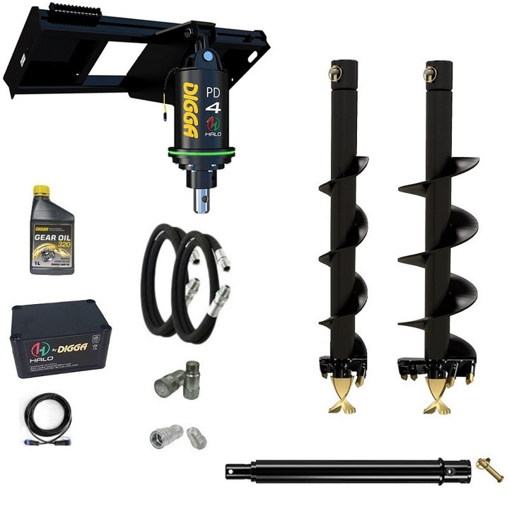 Digga PDH4-2 65mm round HALO auger drive combo package skid steer up to 120Hp Earthmoving Warehouse