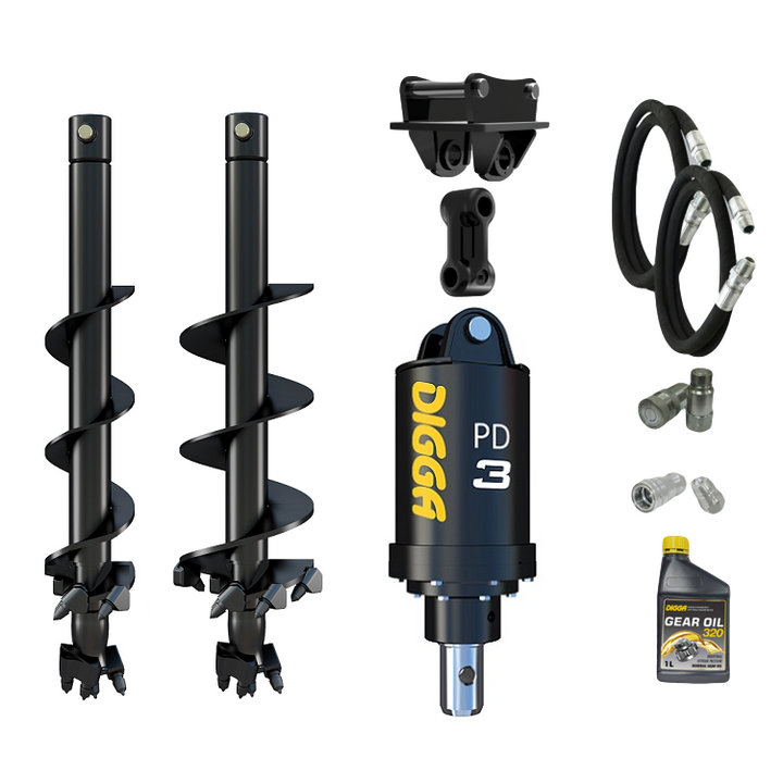 Digga PD3 auger drive combo package mini excavator up to 4T Earthmoving Warehouse