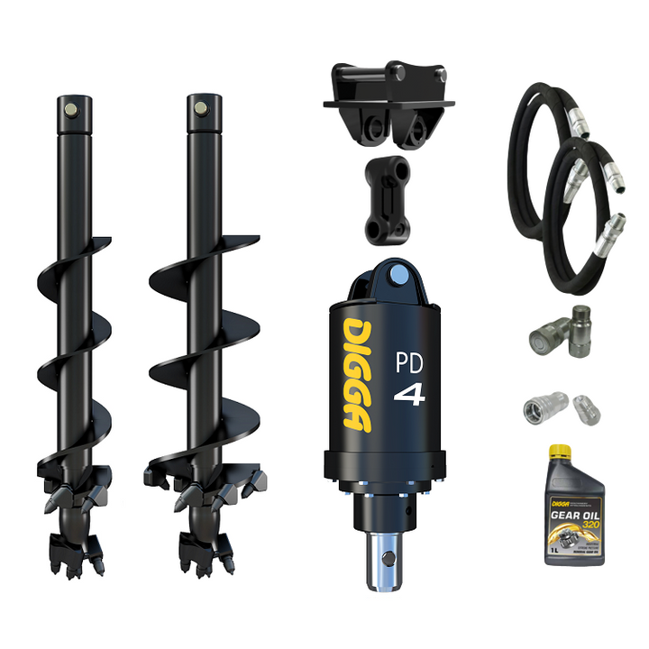 Digga PD4-2 65mm round auger drive combo package mini excavator up to 5T Earthmoving Warehouse