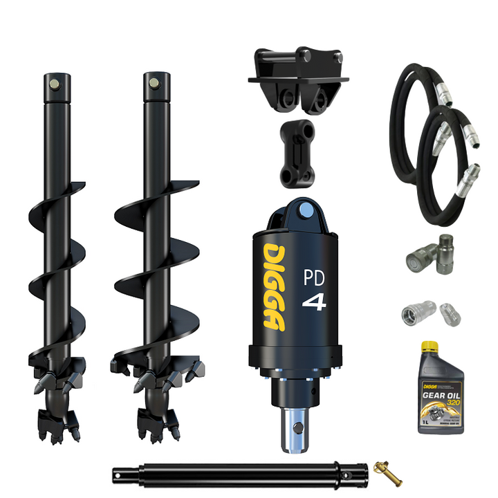 Digga PD4-2 65mm round auger drive combo package mini excavator up to 5T Earthmoving Warehouse