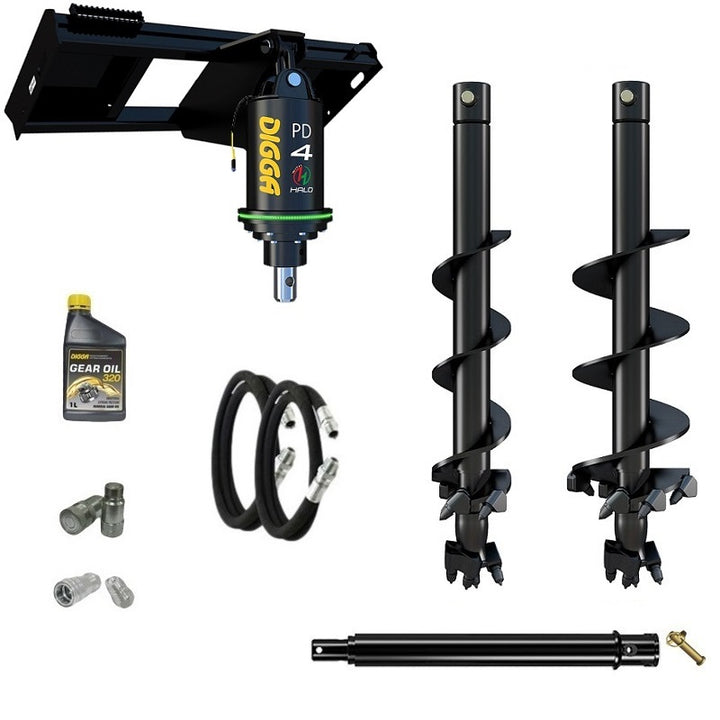 Digga PDH4-2 65mm round HALO auger drive combo package skid steer up to 120Hp Earthmoving Warehouse