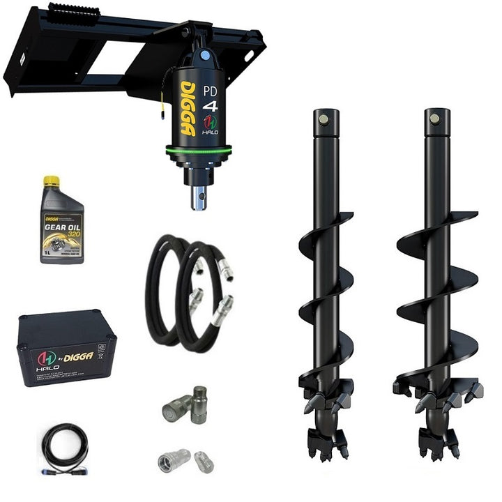 Digga PDH4-2 65mm round HALO auger drive combo package skid steer up to 120Hp Earthmoving Warehouse