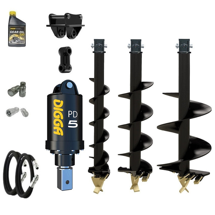 Digga PD5 75mm square auger drive combo package mini excavator up to 5.5T Earthmoving Warehouse