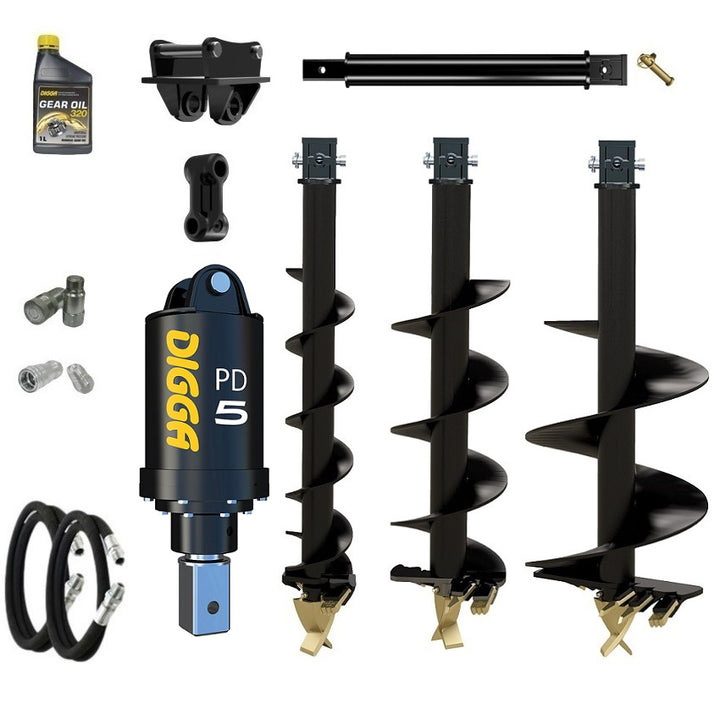 Digga PD5 75mm square auger drive combo package mini excavator up to 5.5T Earthmoving Warehouse