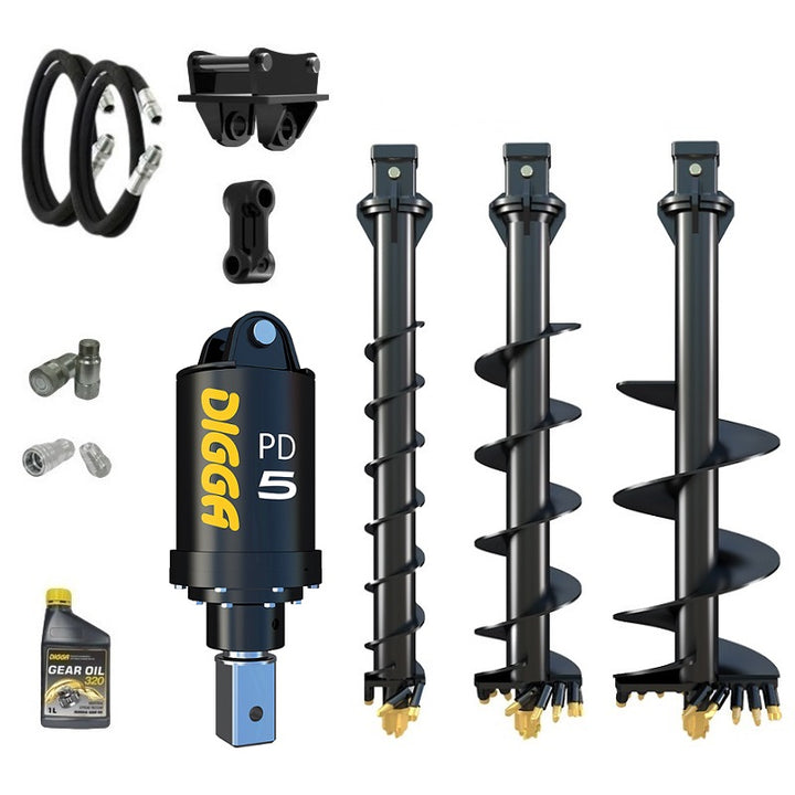 Digga PD5 75mm square auger drive combo package mini excavator up to 5.5T Earthmoving Warehouse