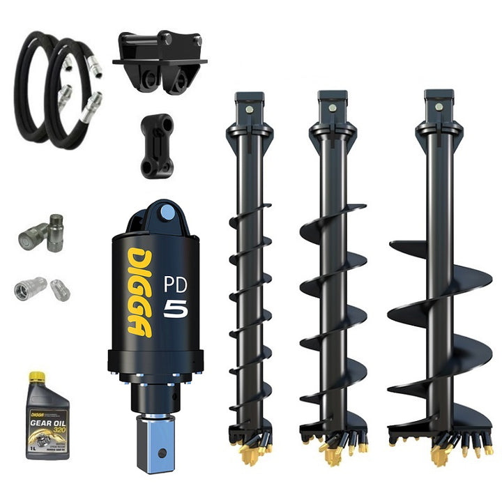 Digga PD5 75mm square auger drive combo package mini excavator up to 5.5T Earthmoving Warehouse