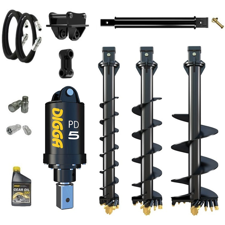 Digga PD5 75mm square auger drive combo package mini excavator up to 5.5T Earthmoving Warehouse