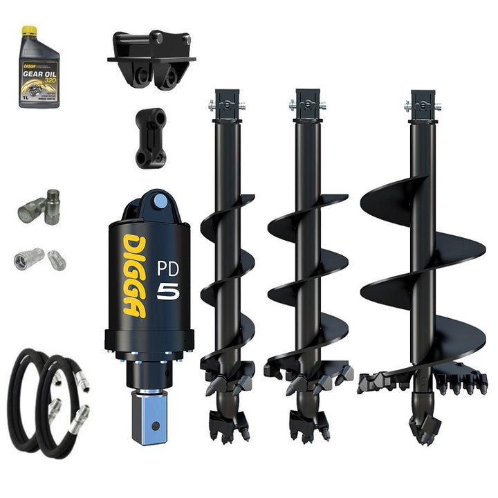 Digga PD5 75mm square auger drive combo package mini excavator up to 5.5T Earthmoving Warehouse