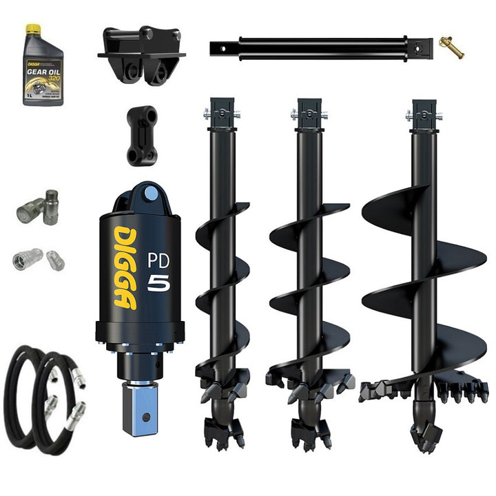 Digga PD5 75mm square auger drive combo package mini excavator up to 5.5T Earthmoving Warehouse