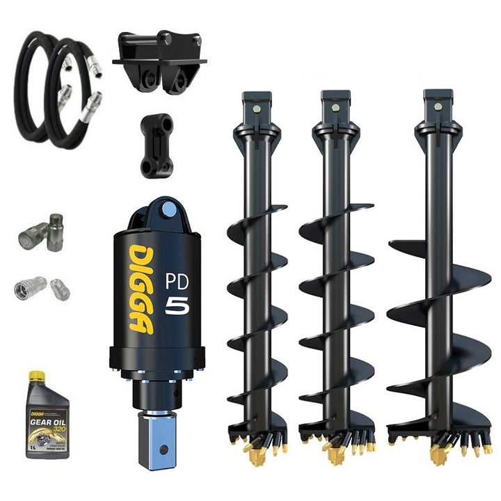 Digga PD5 75mm square auger drive combo package mini excavator up to 5.5T Earthmoving Warehouse