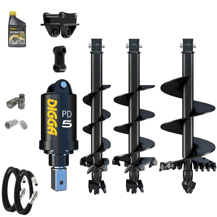 Digga PD5 75mm square auger drive combo package mini excavator up to 5.5T Earthmoving Warehouse