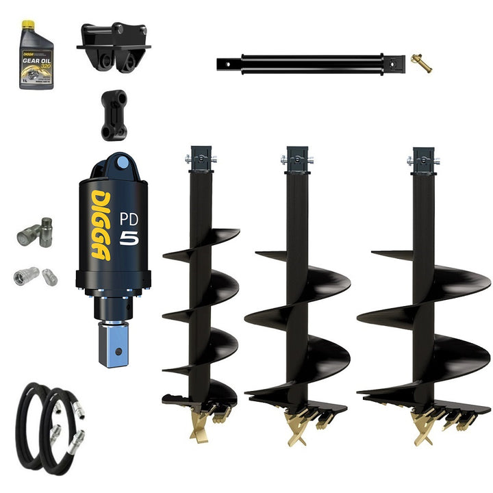 Digga PD5 75mm square auger drive combo package mini excavator up to 5.5T Earthmoving Warehouse