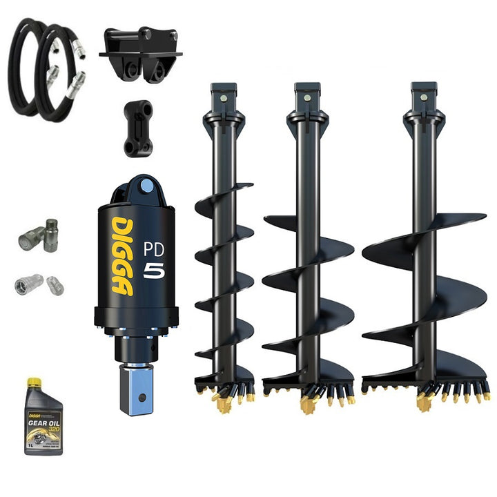 Digga PD5 75mm square auger drive combo package mini excavator up to 5.5T Earthmoving Warehouse