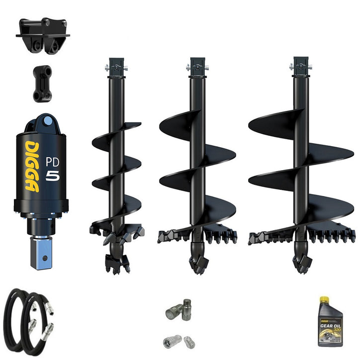 Digga PD5 75mm square auger drive combo package mini excavator up to 5.5T Earthmoving Warehouse